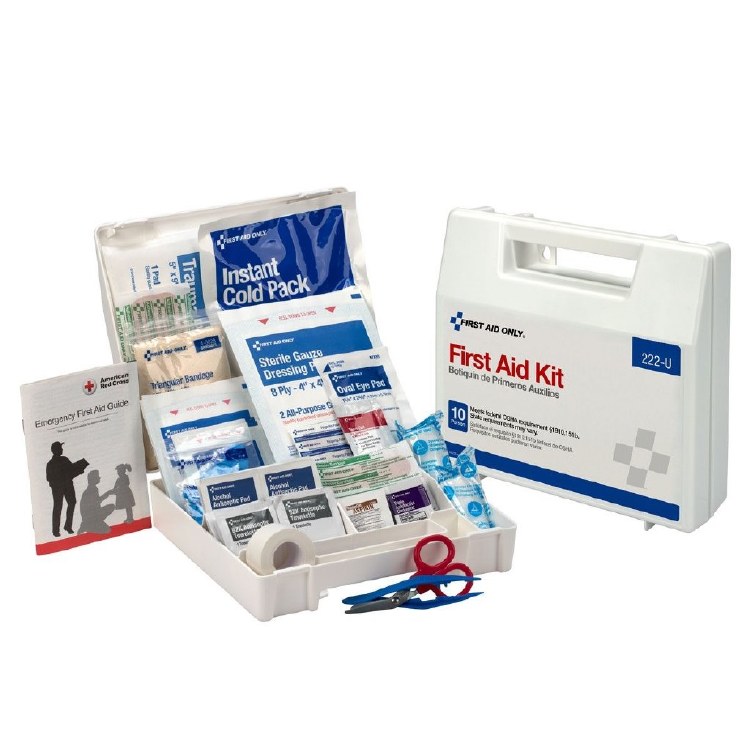 10 Person First Aid Kit, Plastic Case
