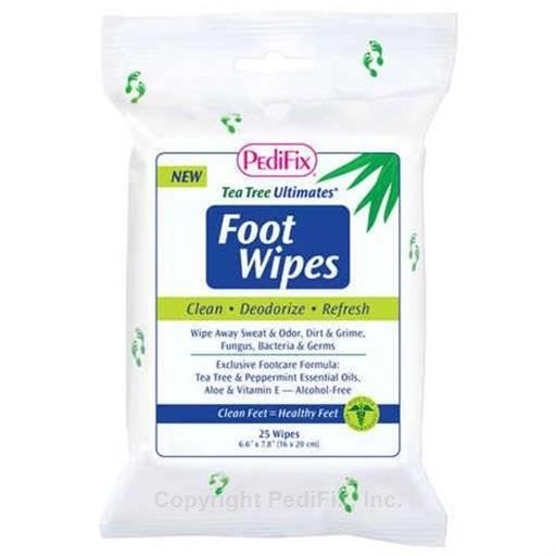 TEA TREE FOOT WIPES 25PK
