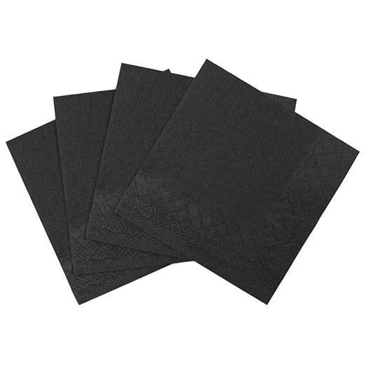 9.5" x9.5" Beverage Napkins, Black