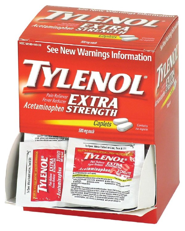 Tylenol Extra Strength Acetaminophen 50 Individually Wrapped Packets Of Medication Containing Two Tablets