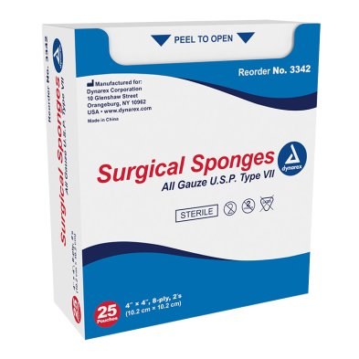 4x4 8ply Sterile Gauze Sponge