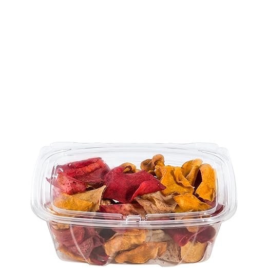 24 oz PET Plastic Tamper Resistant Hinged Deli Containers with Lid