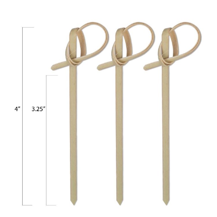 TOOTHPICKS KNOTTED BAMBOO 4IN