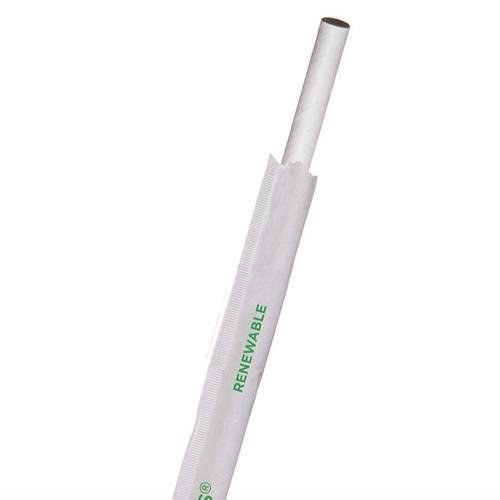7.75" Jumbo Paper Straw (5mm) Paper Wrapped, White-Case