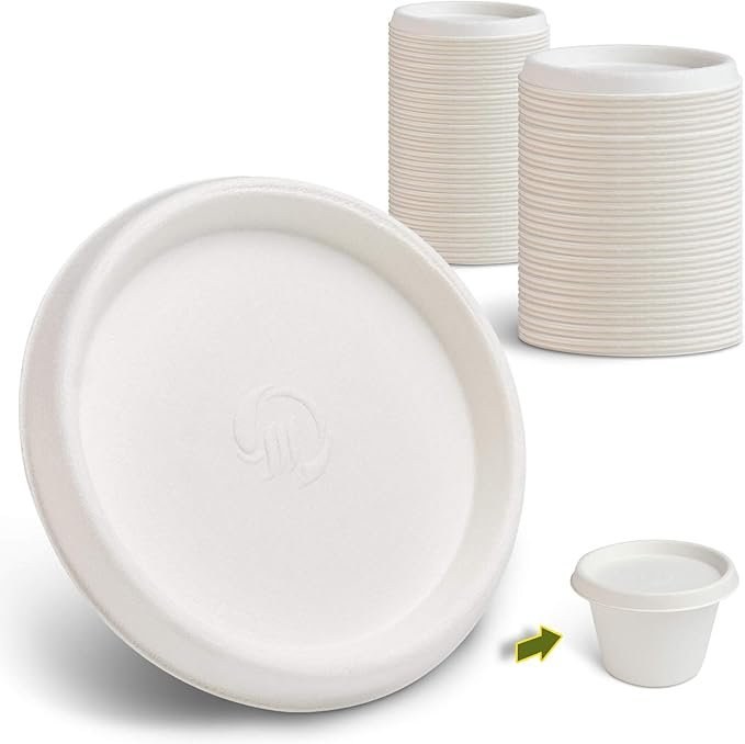 Flat Lid for 4oz Compostable Paper Food Container & Paper Portion Cups | Case