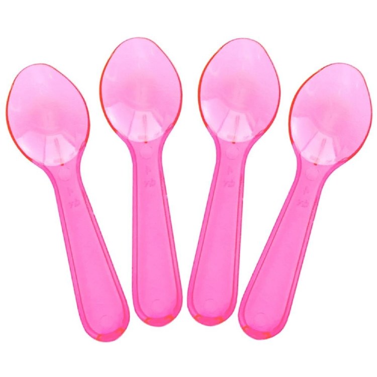 Plastic Tasting Spoon, Pink