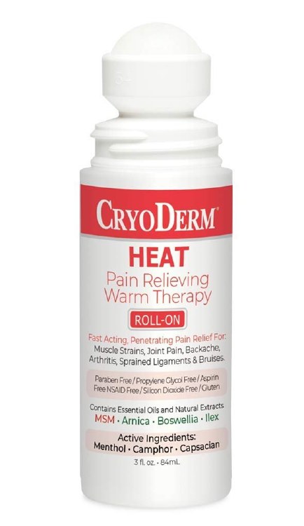 Cryoderm Heat RollOn 3oz-Case