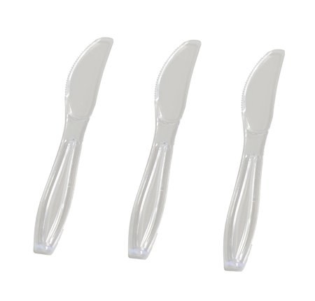 EXTRA HEAVY CUTLERY-KNIVES, CLEAR 50/BAG