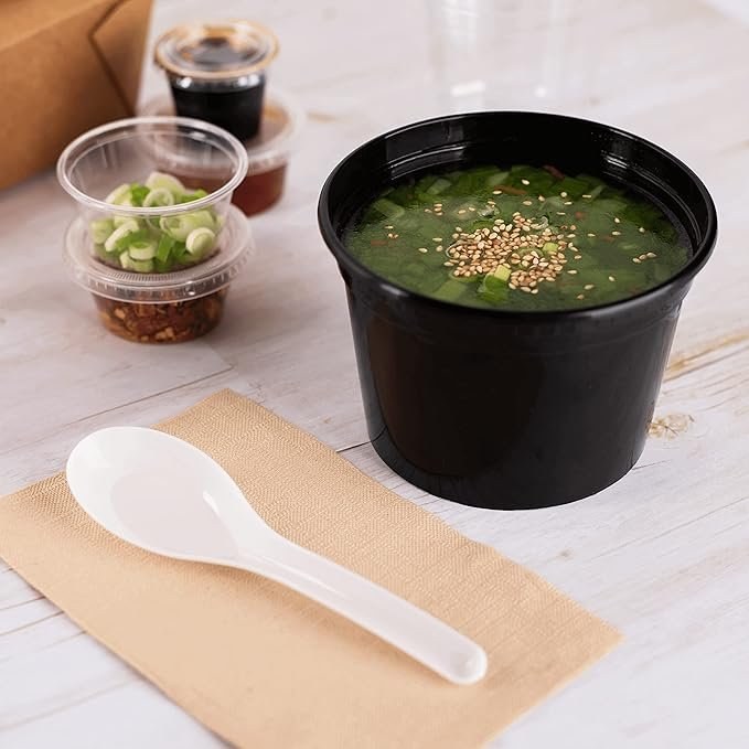 Med-Heavy Weight Asian Soup Spoon, White | Case