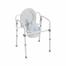 ALUMINUM SHOWER CHAIR COMMODE WITH CASTERS