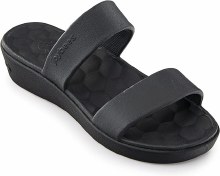 Women's Comfortable Slip-on Wedge Sandal - Black - 7