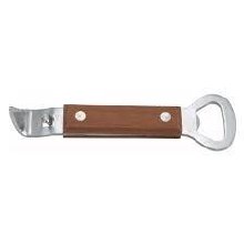 7" Can Tapper/Bottle Opener, Stainless Steel with Wooden Handle