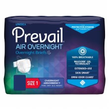 Unisex Adult Incontinence Brief Prevail Air Size 1