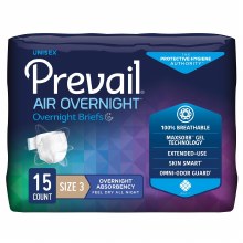 Unisex Adult Incontinence Brief Prevail Air Size 3