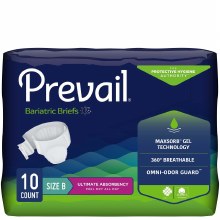 Unisex Adult Incontinence Brief Prevail® Bariatric Size B