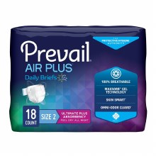 Unisex Adult Incontinence Brief Prevail® Air™ Size 2