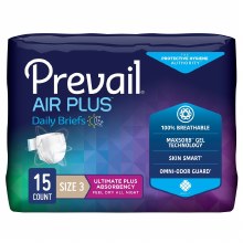 Unisex Adult Incontinence Brief Prevail® Air™ Size 3