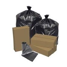 Plastics Black 12-16 Gallons Perforated Can Liner Roll-Case