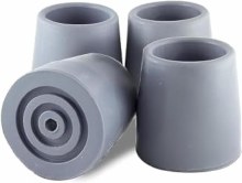 Walker/Commode Tips - 1 1/8" Gray