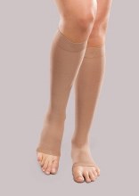 UNISEX MILD SUPPORT OPEN-TOE KNEE HIGH Sand-Medium