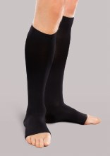 UNISEX MILD SUPPORT OPEN-TOE KNEE HIGH Black-XL