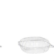 ClearSeal Hinged-Lid Plastic Containers, 5.8 x 6 x 3, Clear, Plastic