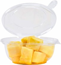 Plastic Tamper Resistant Hinged Salad Bowl with Dome Lid