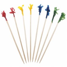 Frill Wood Picks, Bamboo, 4"