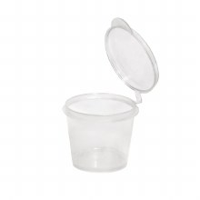 1 oz Hinged PP Portion (Clear)-Case