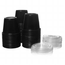 4 oz PP Plastic Portion Cups, Black-Case