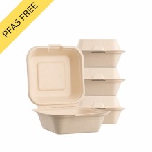 Karat Earth 6''x6'' PFAS Free Compostable Bagasse Hinged Containers