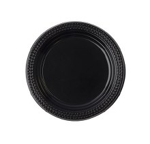 7" Black Round Plate