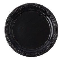 9" Black Round Plate