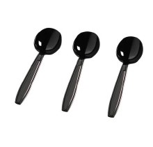 EXTRA HEAVY CUTLERY-SOUP SPOONS, BLACK 50/BAG