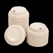 Karat Earth 80mm PFAS Free Bagasse Sipper Dome Lid for 8 oz. Hot Cup