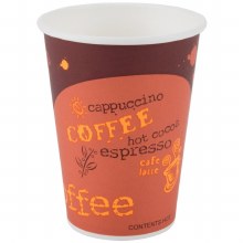 Karat 12oz Paper Hot Cups (90mm), Coffee Print-Case