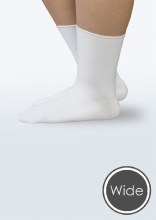 SEAMLESS DIABETIC WIDE CREW SOCKS White-Medium