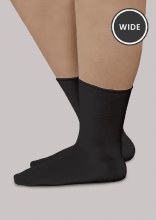 SEAMLESS DIABETIC WIDE CREW SOCKS Black-Small