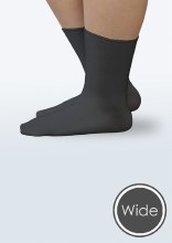 SEAMLESS DIABETIC WIDE CREW SOCKS Black-XL