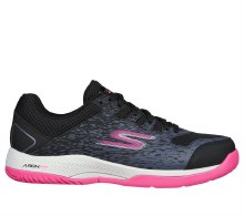 Women Skechers Relaxed Fit®: Viper Court Black/Pink 7.5