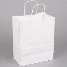 Paper Shopping Bag with Twisted Handles, White