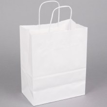 Paper Shopping Bag with Twisted Handles, White-Case