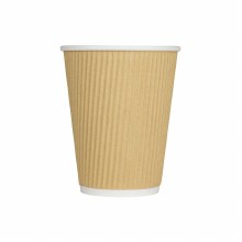 12OZ RIPPLE PAPER HOT CUPS KRAFT