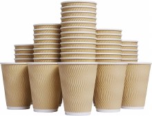 12OZ RIPPLE PAPER HOT CUPS KRAFT