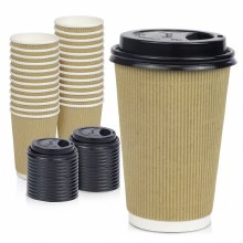 16 oz Ripple Paper Hot Cup - Brown