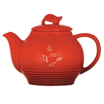 Dancing Leaves Teapot Red