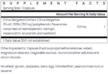 Additional picture of Citrus Bergamot 500mg Capsules 60ct