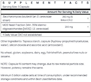 Additional picture of Saccharomyces Boulardii + MOS Capsules 90ct