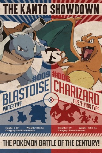 Pokemon Red vs Blue 24" x 36" Poster