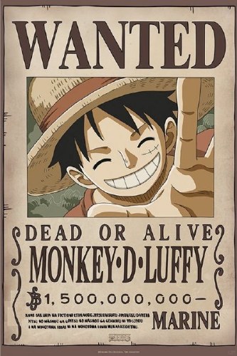 One Piece Wanted Luffy 24" x 36" Poster